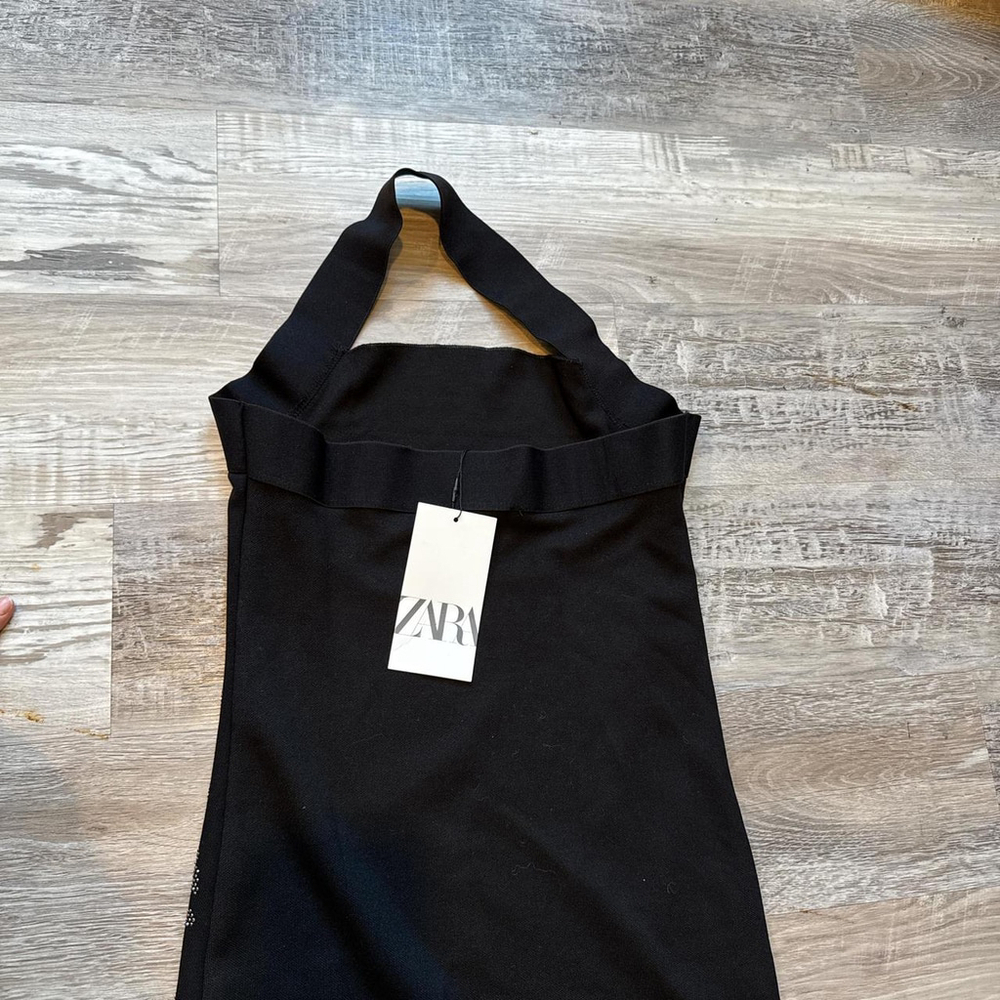 ZARA SHINY HALTER STRETCH KNIT MIDI DRESS - BRAND NEW WITH TAG - SIZE M - Picture 6 of 6